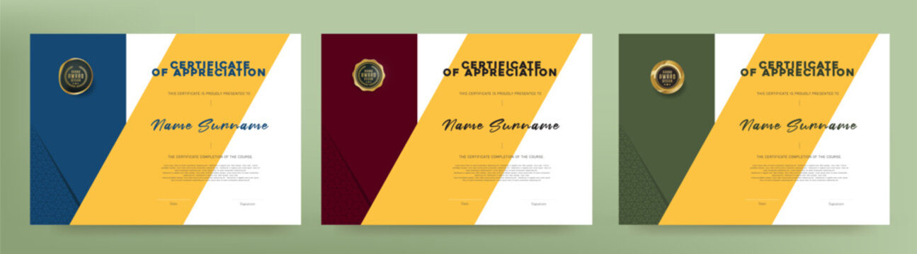 minimal certificate diploma template with clean layout suitable for award appreciation completion or achievement in education or corporate use