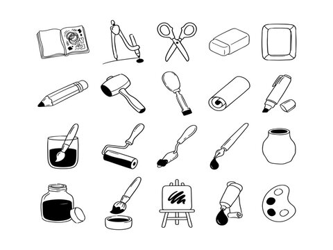 Arts and Painting Tools Collection Illustration