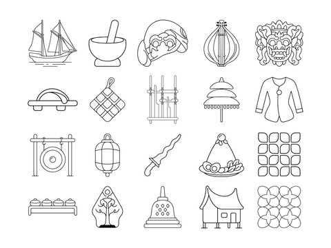 Traditional Asian Cultural Elements Collection Illustration