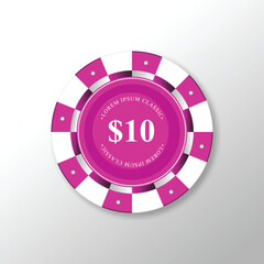 Fototapeta premium blue chip poker. casino currency