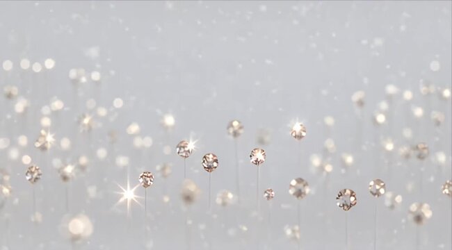 Christmas decoration with sparkling crystal ornament on soft gray background, festive light, winter holiday sparkle, elegant holiday glow, bokeh, seasonal greeting card design