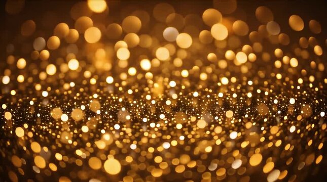 Golden bokeh light background for christmas festive celebration with abstract glow and warm sparkle, golden christmas bokeh light abstract background with warm sparkling glow and festive blurred