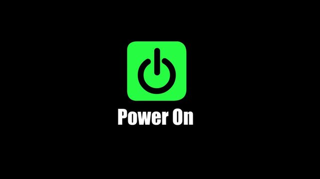 Power On Symbol Animation on Green Screen Background