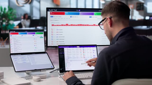 Internal Auditor Reviews Software Dashboard