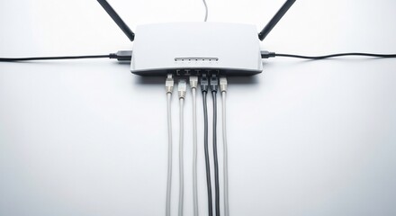 Fototapeta premium Network Hub: Interconnected World, Crisp Detail