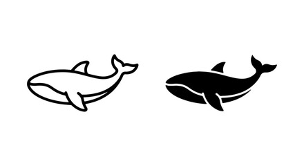 Orca Whale Icons, Killer Whale Vector Graphics, Marine Mammal Silhouettes, Ocean Wildlife Symbols © MS