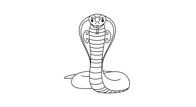 Cartoon cobra snake illustration drawing.