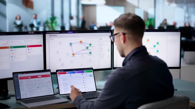 IT Manager Reviewing Security Dashboard