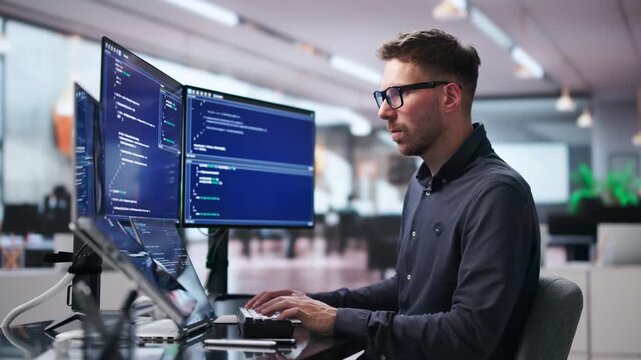 Software Engineer Focuses On Coding