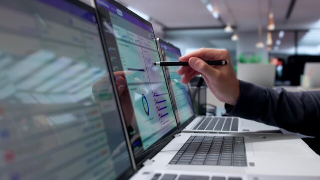 Procurement Manager Reviews Approval Workflow On Laptop