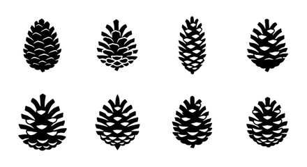 Pine Cone Vector Icons, Nature Elements Set, Forest Seed Pod Graphics, Autumn Harvest Collection © Maisa