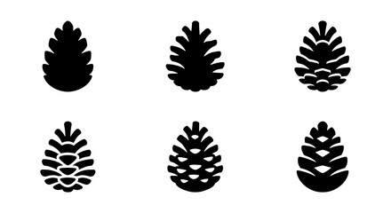 Pine Cone Icons Set, Nature Elements, Forest Symbols, Winter Graphics, Organic Shapes © Maisa