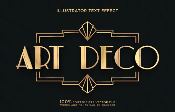 luxury gold art deco text with frame
