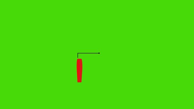 Animated video of location marker, pin icon. Concept Animation of location marker line path, map distance marker animation on green screen background.