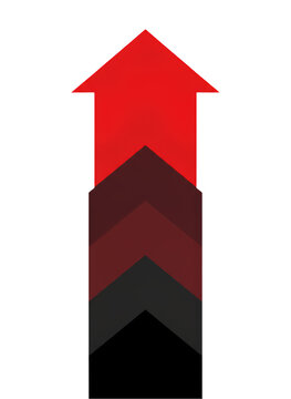 Modern upward pointing arrow icon with gradient colors