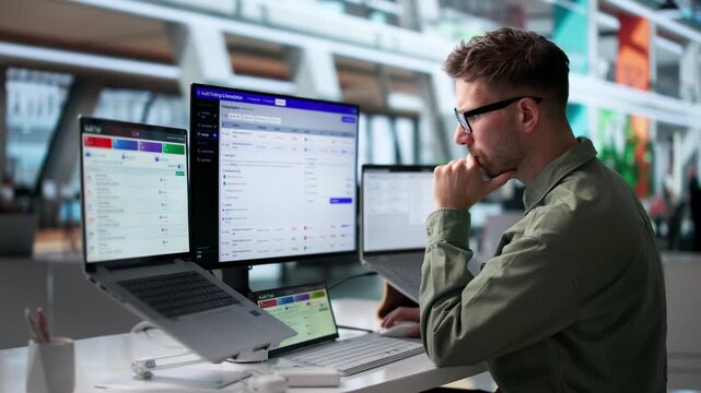 Internal Auditor Reviews Laptop Data