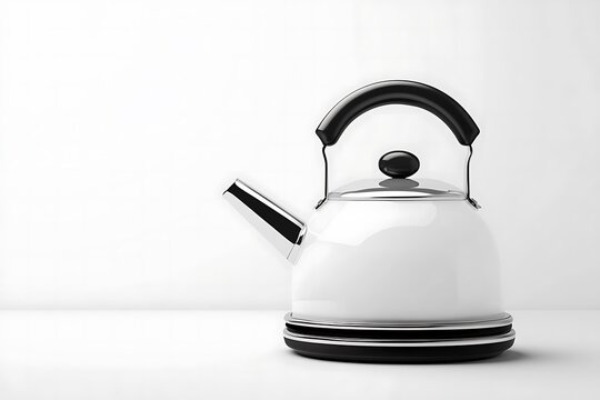 Classic electric kettle on white background. Modern kitchen appliance