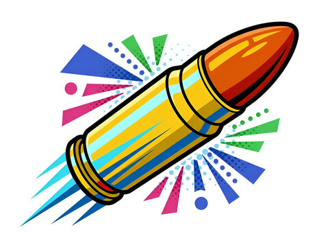 Speeding bullet vector in comic pop art style