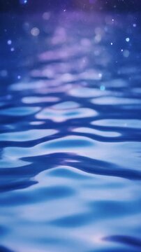 Ethereal Blue Water Ripples under Starry Sky Generative AI
