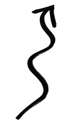 Fototapeta premium Simple black zigzag arrow icon with upward curve