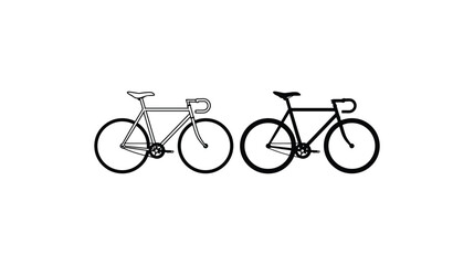 Fototapeta premium Bicycle icon vector symbol of transport cycling recreation