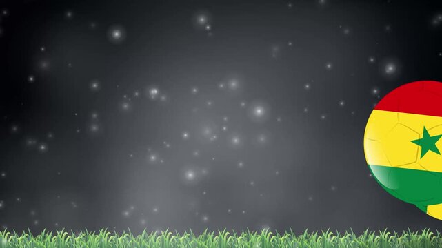 Animated Soccer Balls with National Flag Patterns Bouncing on Green Grass