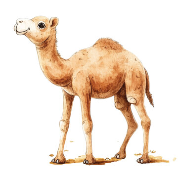 Camel Standing Alone Looking Upwards Slowly.