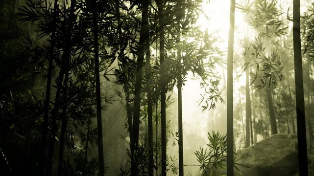 Green cathedral of trees filled with light, towering trunks form natural columns and sacred aisles, reverent atmosphere inspires awe, quiet pilgrimage