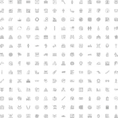Fototapeta premium Collection of numerous modern thin line icons depicting business, technology, lifestyle, and other various concepts, suitable for web and app design projects
