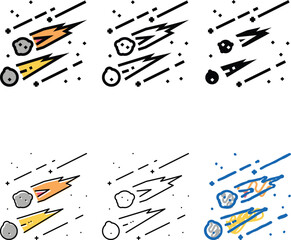 falling meteors color icon vector. falling meteors sign. isolated variety symbol © vectorwin