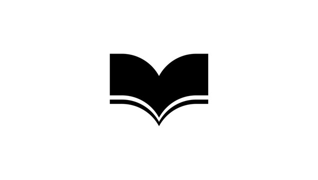 open book, black isolated vector silhouette