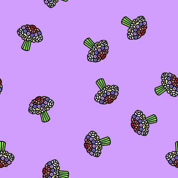 biedermeier bouquet flower vector seamless pattern biedermeier bouquet flower sign illustration