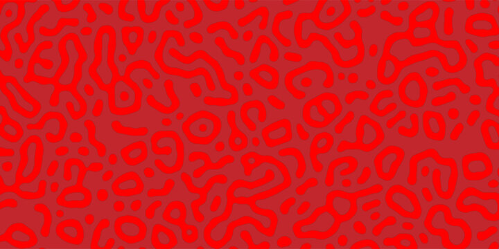 Red Organic spiral circle shapes abstract turing pattern background