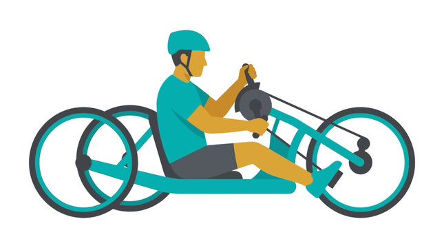 Man riding a handcycle for adaptive sports and exercise