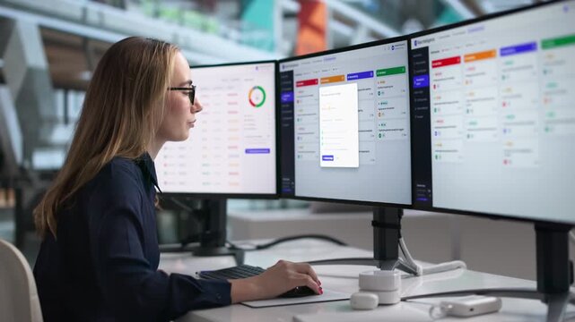 Risk Manager Reviewing Compliance Dashboard On Computer