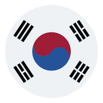 South Korea flag symbol national identity white background icon