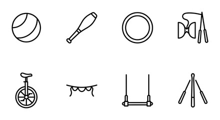Circus Icons Set: Entertainment, Performance, and Fun Vector Graphics for Playful Designs © IconCrown123