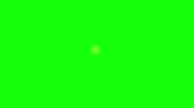 Light orb glows softly against a solid green screen background to provide a versatile and simple element for digital compositing or special effects in creative video projects.