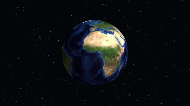 3D Earth Animation Zooming into Mallawi Egypt with Geographic Data Overlay