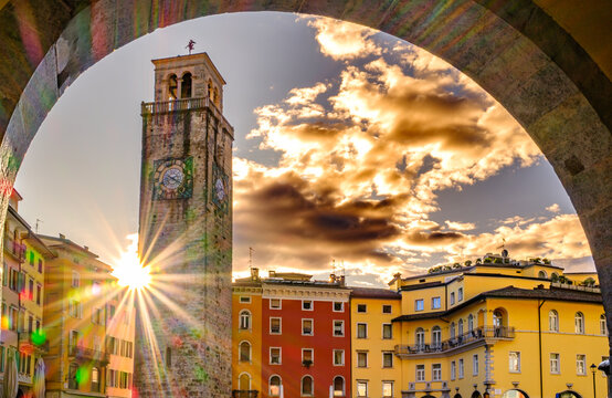famous old town of Riva del Garda - Italia