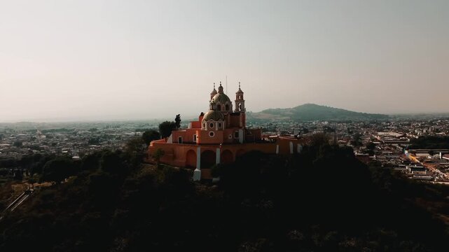 Cholula pyiramid drone shot