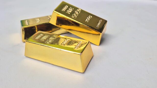 gold bar isoated on white background