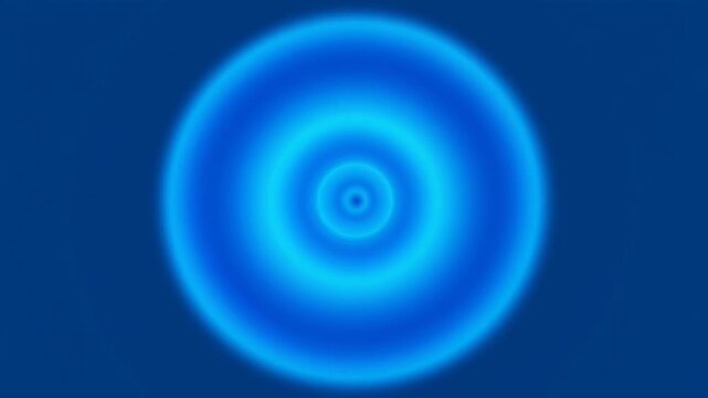 Glowing cyan circle with a soft radial gradient, centered on a solid deep navy blue background, abstract light effect