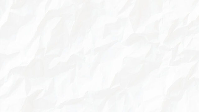 Crumpled white paper texture background with creases and folds abstract design element