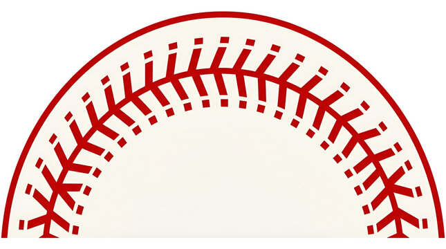Red baseball stitches vector illustration on cream background