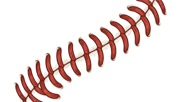 Red baseball stitches vector isolated on white background