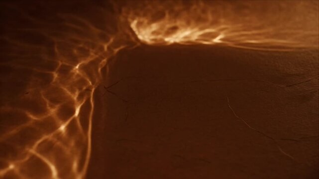 Luxury golden light overlay background with abstract glowing pattern sand surface and warm metallic texture creating dreamy atmospheric scene with elegant ripple effect and creative copper surface