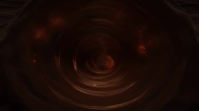 Luxury dark light overlay background with swirling vortex and glowing ember particle wave golden ocean surface, dreamy relaxing abstract seascape texture and tranquil fantasy sci fi visual art design