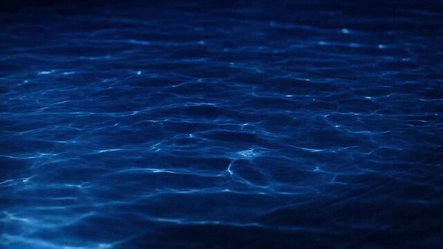 Luxury water surface light overlay background with gentle ripple and wave pattern deep blue abstract texture and soft glow effect for calm reflective luxury background and dreamy meditation scene