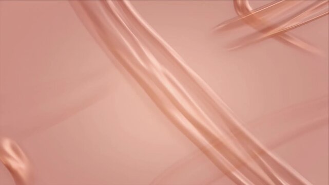 Luxury light overlay background with soft peach abstract line pattern warm tone flowing gently for elegant cosmetic banner design with glossy liquid texture smooth satin wave and modern beauty